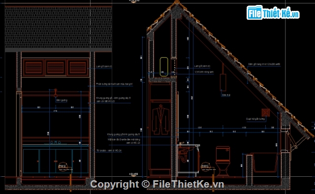 biệt thự đẹp 2 tầng mái ngói,Biệt thự,biệt thự phố,Bản vẽ chi tiết